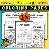 DOLLAR DEAL ! Spring Coloring Pages | April Coloring Sheet