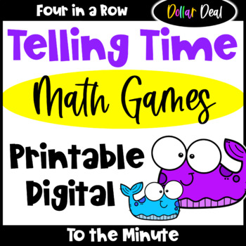 Preview of DOLLAR DEAL: Telling Time to the Minute Games: Printable & Digital