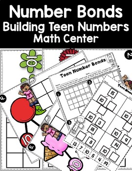 Preview of DOLLAR DEAL! Using Number Bonds to Build Teen Numbers Math Center and Printables