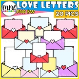 Valentine's Day Love Letters Clip Art Set Pastel Colors
