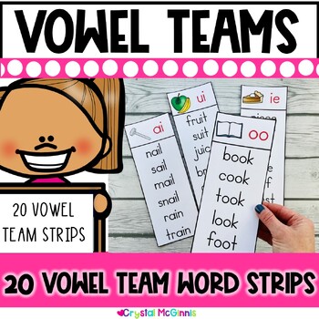 Preview of DOLLAR DEAL | Vowel Team Word Strips | 20 Vowel Teams & More | Word Lists