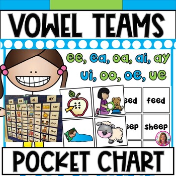 Preview of DOLLAR DEAL | Vowel Teams Pocket Chart Center ee,ea,ai,ay,oo,ue,ui,oa,oe