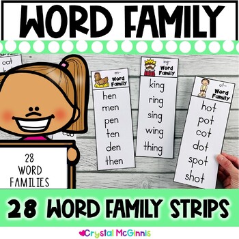 Preview of DOLLAR DEAL | Word Family Strips | 29 Word Family Lists | Reading Activity