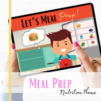 Preview of Meal prep interactive problem solving boom cards with audio guidance