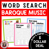 DOLLAR DEALS Music Word Search Puzzle - BAROQUE MUSIC
