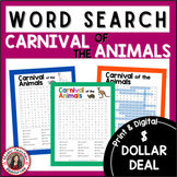 DOLLAR DEALS Music Word Search Puzzle - CARNIVAL of the ANIMALS