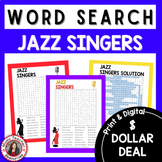 DOLLAR DEALS Music Word Search Puzzle - Jazz Singers