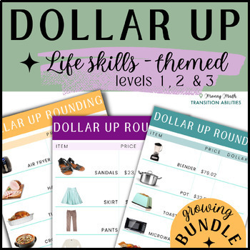 Preview of DOLLAR UP | Money Math Print & Digital | Life Skills Worksheet GROWING BUNDLE