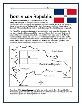 DOMINICAN REPUBLIC - Introductory Geography Worksheet by Interactive Printables