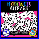 DOMINOES CLIPART BLACK AND WHITE DOMINO SET FOR COMMERCIAL