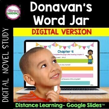 Preview of DONAVAN's WORD JAR  Novel Study - Google Slides™ DIGITAL Version