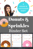 DONUT AND SPRINKLES Binder Cover Set