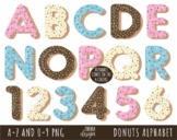 DONUTS FONTS Clipart, donuts Clip Art, birthday alphabet, 