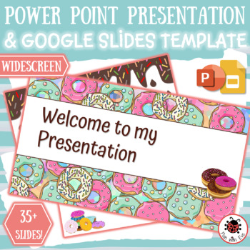 Preview of DONUTS Fun Cute PowerPoint / Google Slides Presentation Template | Virtual Class