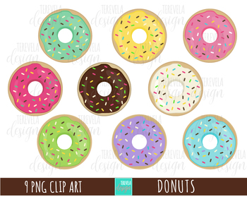 DONUTS clipart, food clipart, desserts clipart, cute by ...