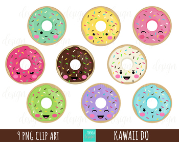 Donuts Clipart Food Clipart Sweet Treats Clipart Kawaii Clipart Kawaii Donut