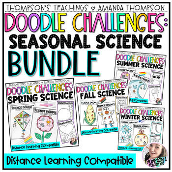 Preview of DOODLE CHALLENGES Seasonal Science BUNDLE | No Prep Printables