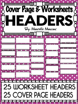 Preview of DOODLE HEADERS FOR COVER PAGES AND WORKSHEETS (50+ IMAGES)