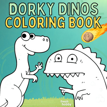 Preview of DORKY DINOS Coloring Book | 30+ Pages of Dinosaur Coloring Pages