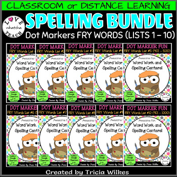 Preview of DOT MARKERS - ALL 1,000 FRY WORDS (LISTS 1 - 10)
