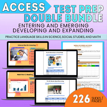 Preview of Secondary ACCESS Test Prep Bundle - 2 Sets for ALL Levels of ESL ELL
