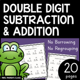 DOUBLE DIGIT SUBTRACTION AND ADDITION! MATH 20 pages!