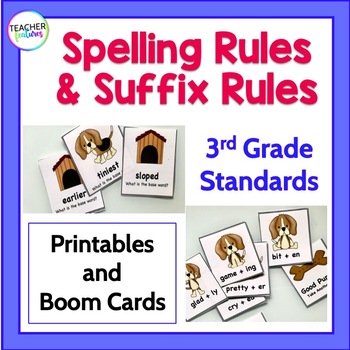 Preview of Orton Gillingham Games SPELLING Floss Rule DOUBLING Drop the e Y Rule BOOM CARDS