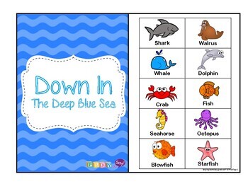 Preview of DOWN IN THE DEEP BLUE SEA - Interactive Book + BOOM CARDS