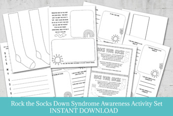 Preview of DOWN SYNDROME AWARENESS ACTIVITY, ROCK THE SOCKS TEMPLATE, CRAZY SOCK DAY
