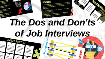 Preview of DOs + DON'Ts for Job Interviews | PowerPoint and Discussion Activity | PDF Incl