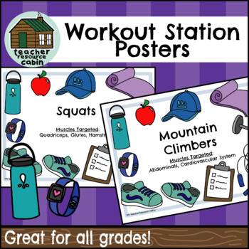 Preview of DPA Fitness Workout Station Cards (Physical Education for all grades)