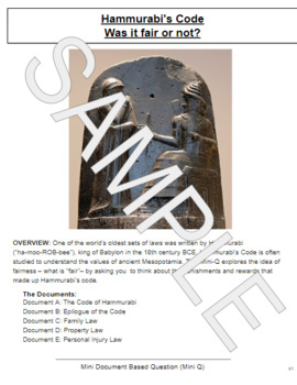 Preview of DQB Essay: Hammurabi's Code