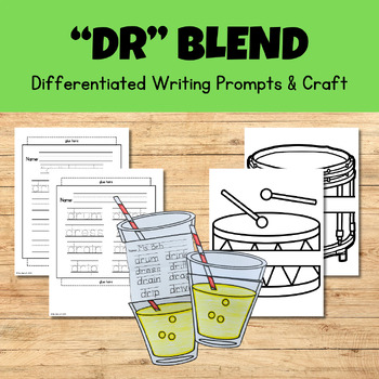 Preview of DR Beginning Consonant Blend Writing Craftivity - Phonics Writing & Craft