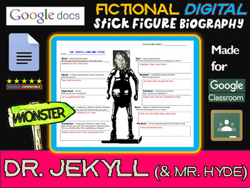 Preview of DR. JEKYLL (AND MR. HYDE) - Fictional Digital Stick Figure Research Activity