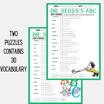 Caderno Espiral Padrão ABC do Dr. Seuss com palavras