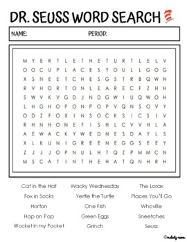 DR. SEUSS: WORD PUZZLES by Melody Room | Teachers Pay Teachers