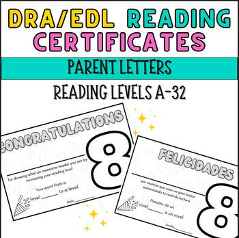 Preview of DRA/EDL Reading Certificates (English & Spanish)