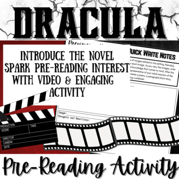 Preview of DRACULA (BRAM STOKER) | Novel Study Intro Activity | Video & Reflection