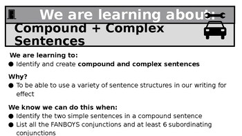 Preview of SENTENCING 2 - Joining Sentences (Compound, Complex) UPDATED