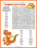 DRAGONS LOVE TACOS Word Search Puzzle Worksheet Activity