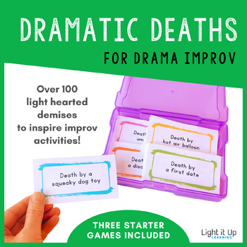 Preview of DRAMATIC DEATHS Drama Improv Task Cards (Junior/Intermediate/High School)