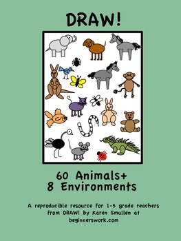 Preview of DRAW! 60 Animals and 8 Environments by Karen Smullen