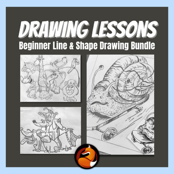 Preview of Beginner Art Bundle Line Drawing for Middle School Art High School Art Projects