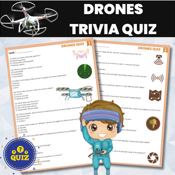 Preview of DRONES Trivia Quiz | Quadcopter  and UAV Unmanned Aerial Vehicle | Aviation