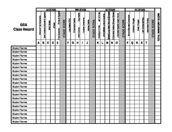 Preview of DSA Class Record Chart