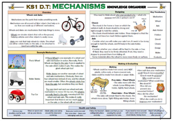 Preview of DT: Mechanisms - Wheels and Axles - Knowledge Organizer!