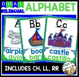 DUAL/BILINGUAL ALPHABET- BLUE FOR ENGLISH GREEN FOR SPANISH