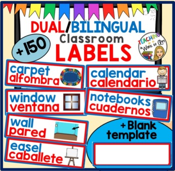 Preview of DUAL/BILINGUAL LABELS for the classroom