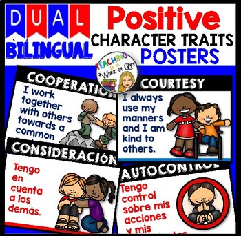 Preview of DUAL/BILINGUAL Character Traits Posters