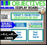 DUAL BILINGUAL Objectives Display- Blue and Green